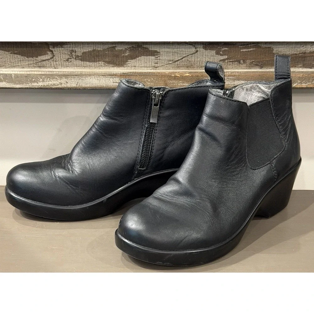 Alegria Eve-601 Women's Black Leather Ever Napa Ankle Boots Size EU 36 US 6-6.5